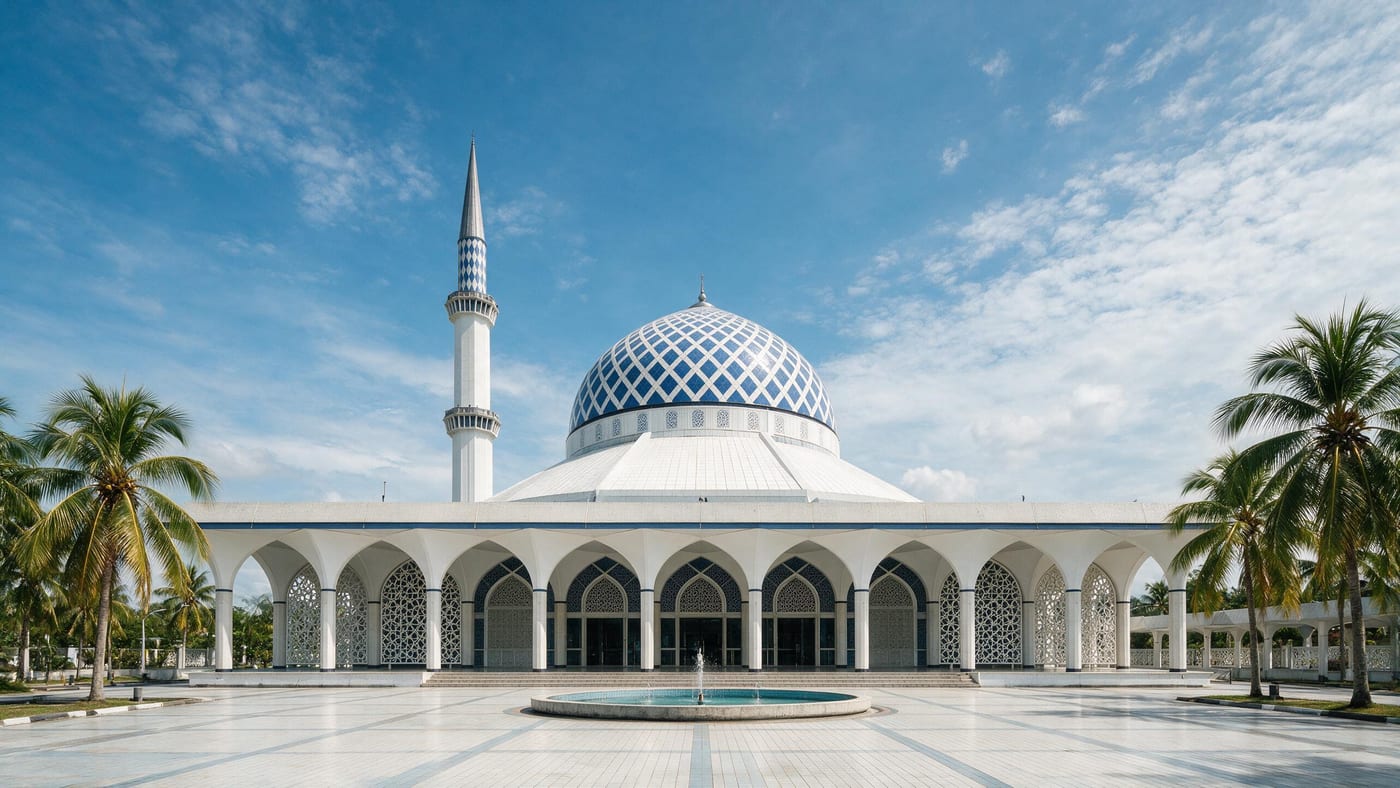 Explore the Sultan Abdul Samad Mosque in Sepang